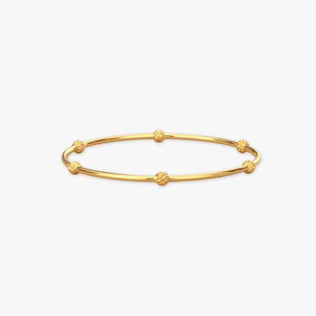 Lustrous Artistic Accents Gold Bangle 