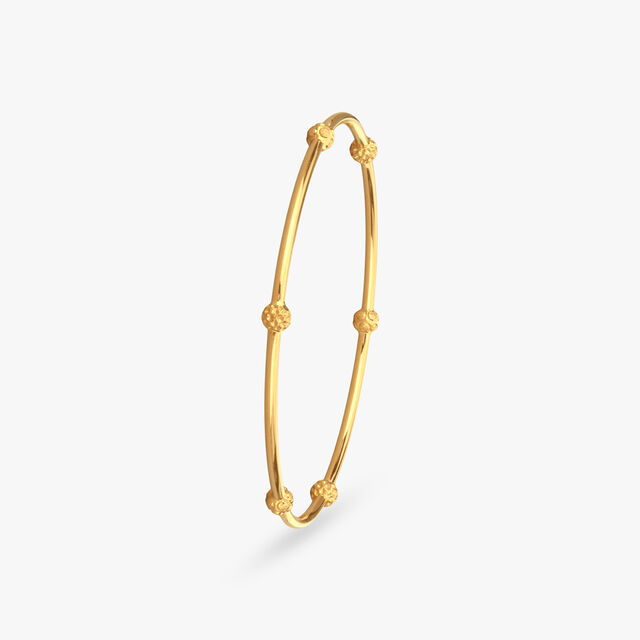 Lustrous Artistic Accents Gold Bangle 2