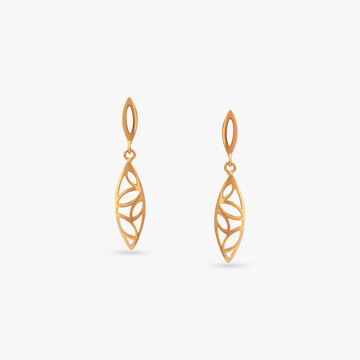 Leaf Drift Gold Drop Earrings