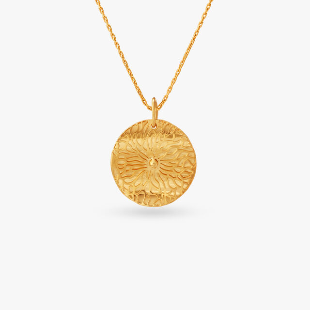 Radiant Circle Gold Pendant 