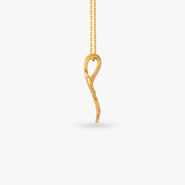 Enchanting Leaf Gold Pendant 2