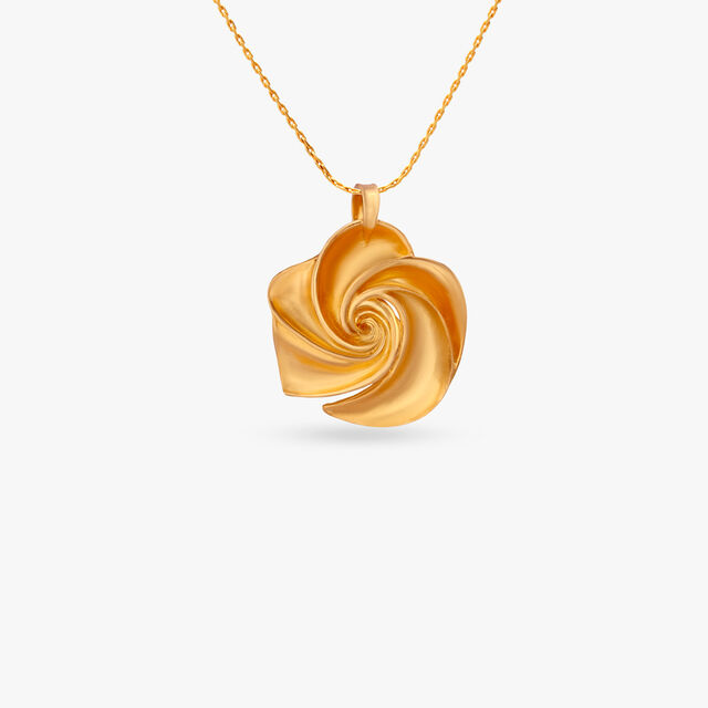 Fluid Whirl Gold Pendant 