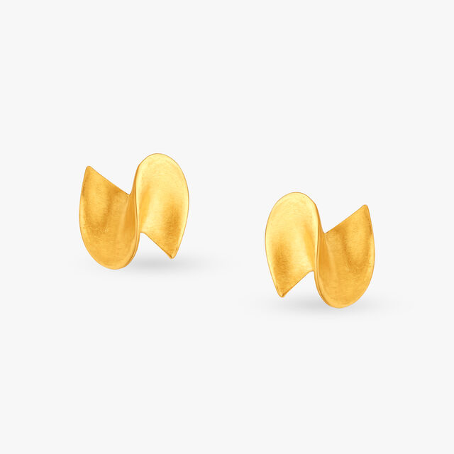 Twist of Elegance Gold Stud Earrings 