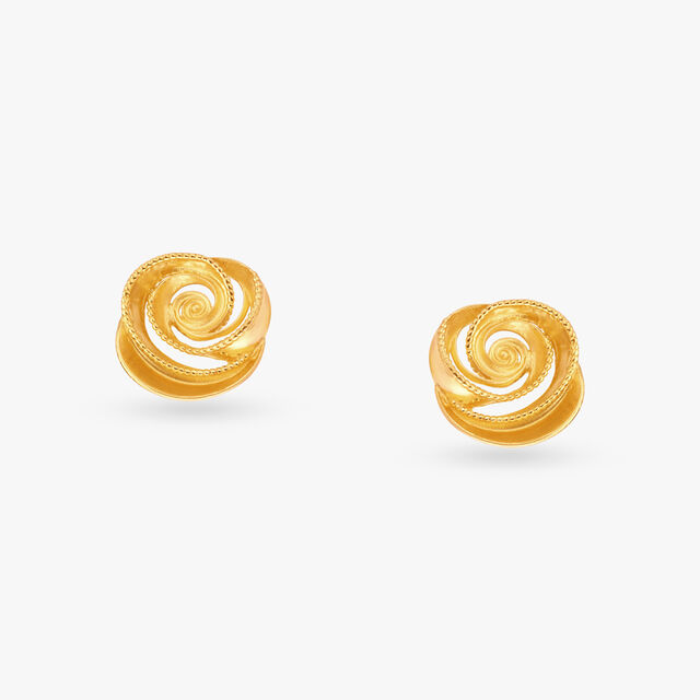 Swirl Gold Stud Earrings 