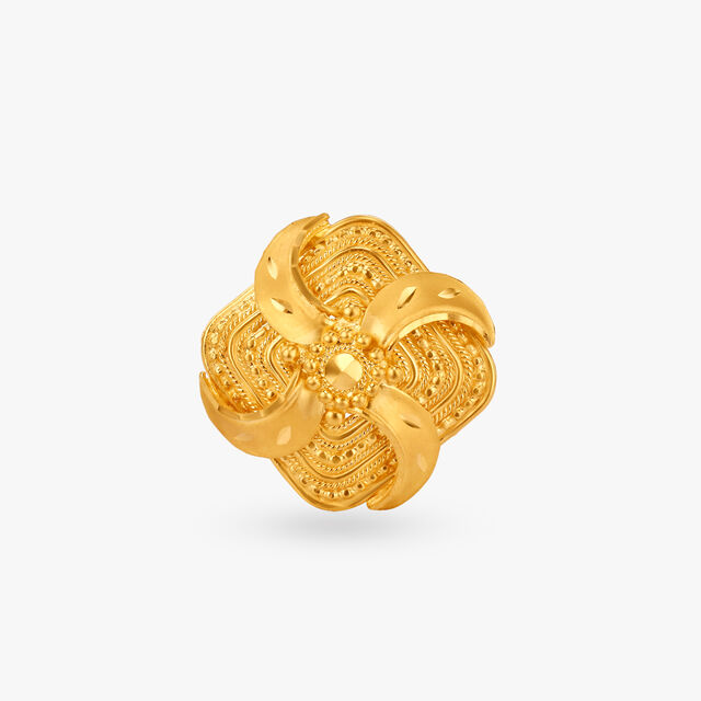 Floral Majesty Gold Finger Ring 2
