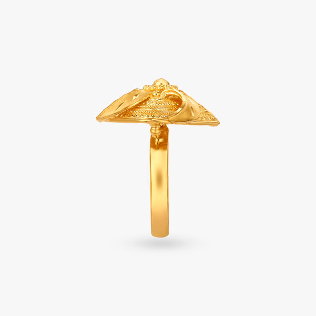 Floral Majesty Gold Finger Ring 4