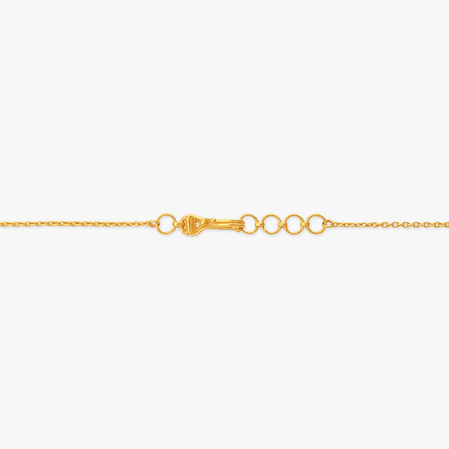 Charming Bloom Gold Pendant with Chain and Earrings Set