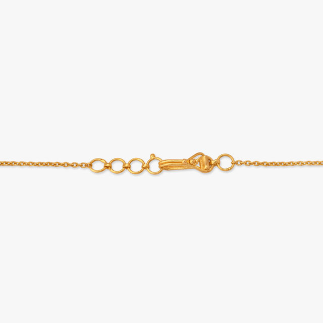 Radiant Heritage Gold Pendant with Chain and Earrings Set