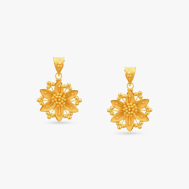 Sunbloom Heritage Gold Pendant and Earrings Set