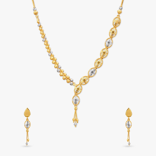 Regal Rhythm Gold Necklace Set 