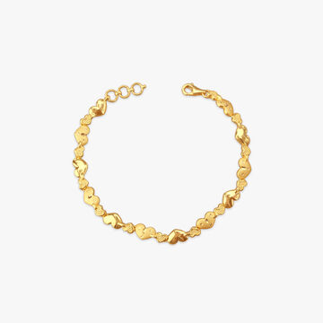 Linked Hearts Gold Bracelet