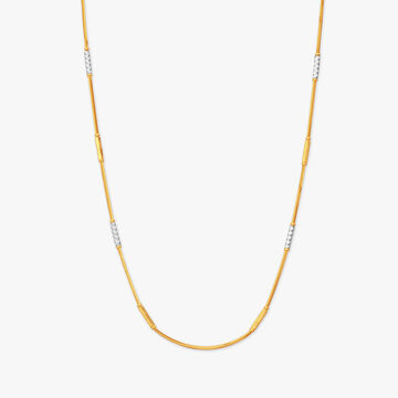 Cylindrical Accents Gold Chain