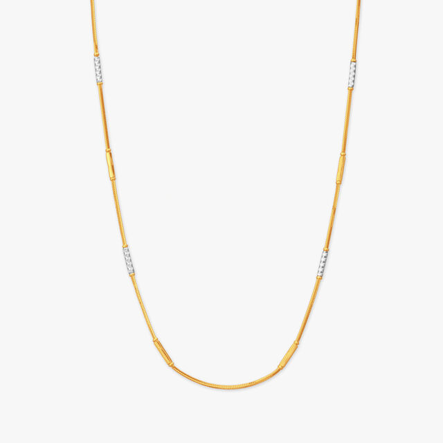 Cylindrical Accents Gold Chain