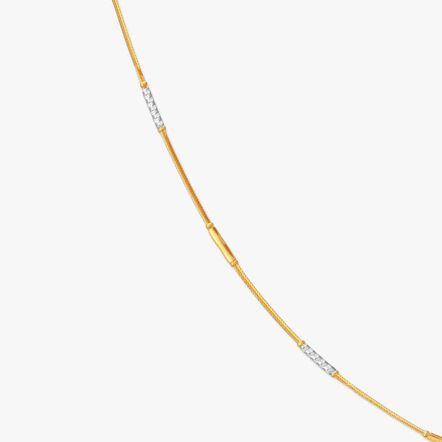 Cylindrical Accents Gold Chain