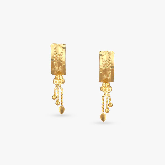 Structured Tassel Gold Drop Earrings 