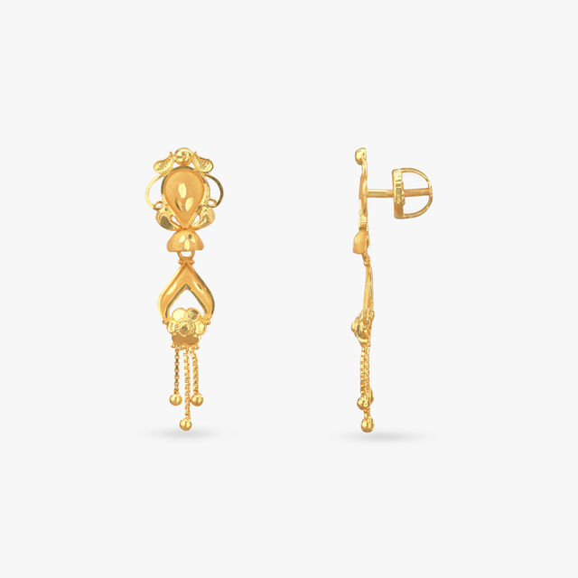 Delicate Floral Gold Drop Earrings 2
