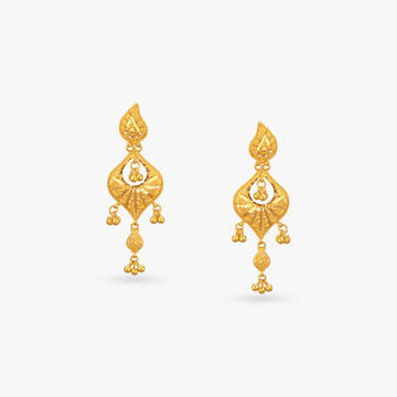 Cascading Danglers Gold Drop Earrings