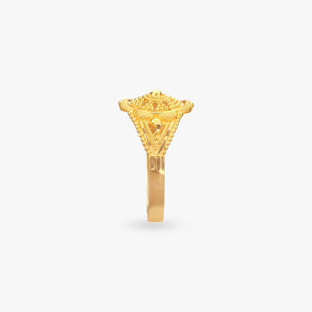 Ornate Bloom Gold Ring 3