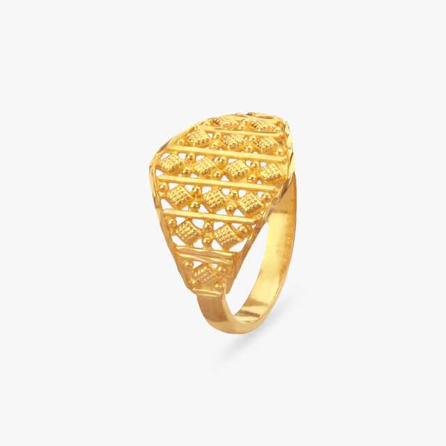 Lattice Glow Gold Ring