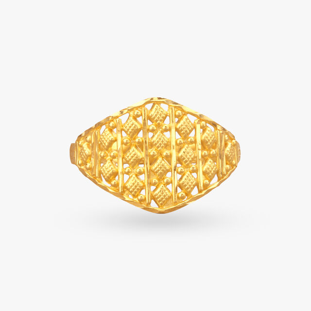 Lattice Glow Gold Ring