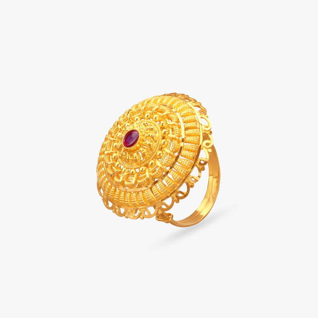 Temple Crown Gold Ring