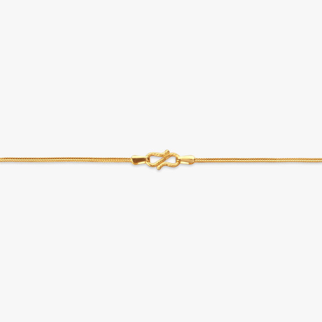 Shimmer Crest Gold Pendant with Chain