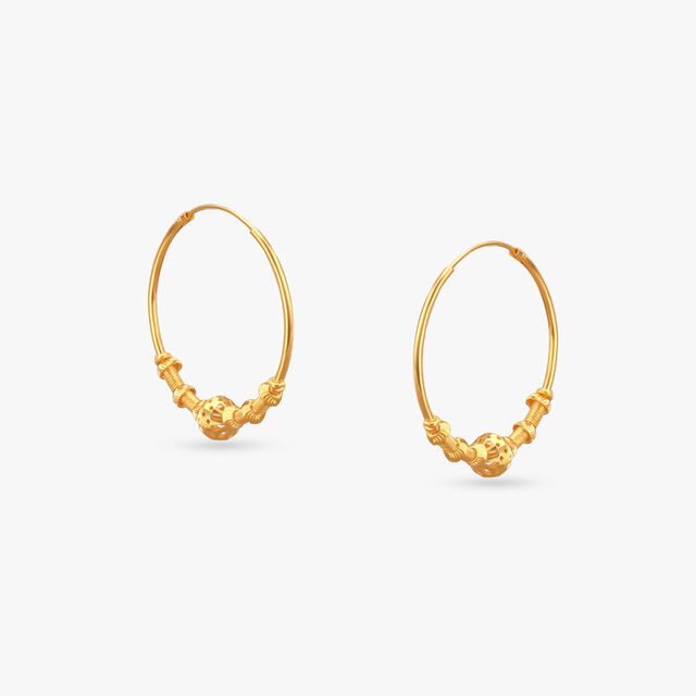 Orb Textured Gold Hoop Earrings