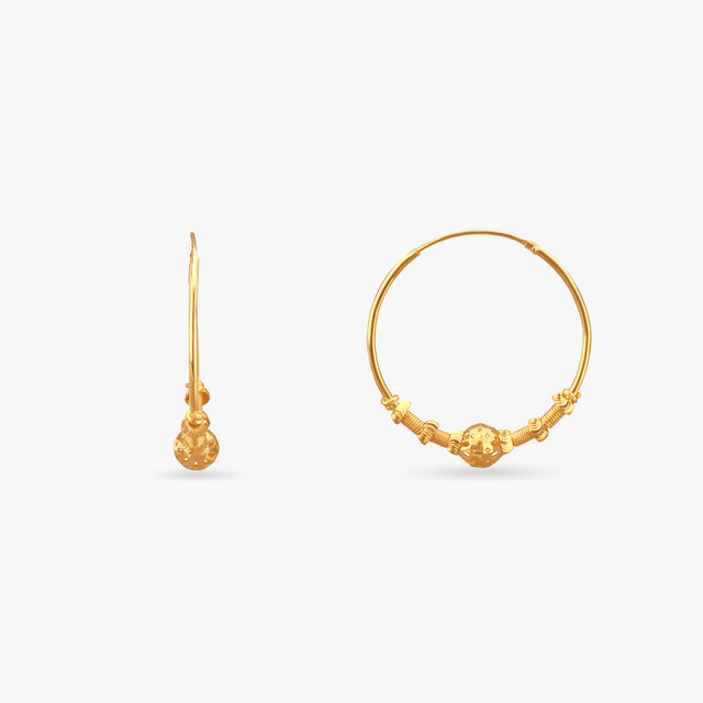 Orb Textured Gold Hoop Earrings