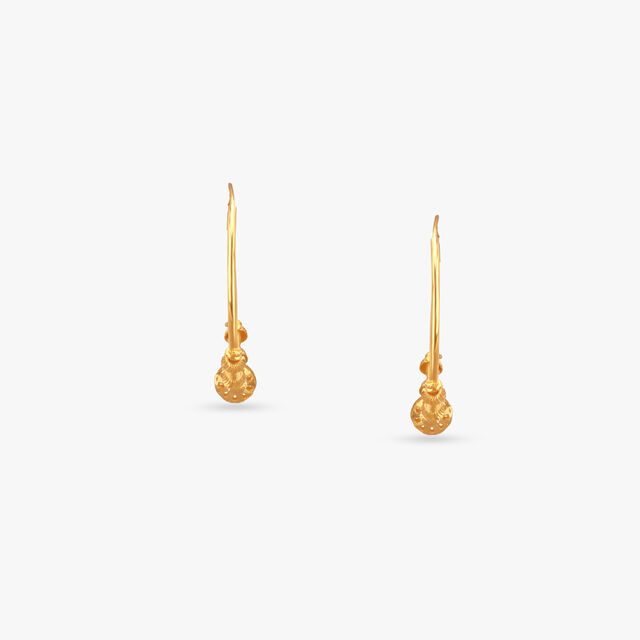 Orb Textured Gold Hoop Earrings