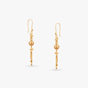 Filigree Ball Gold Hoop Earrings