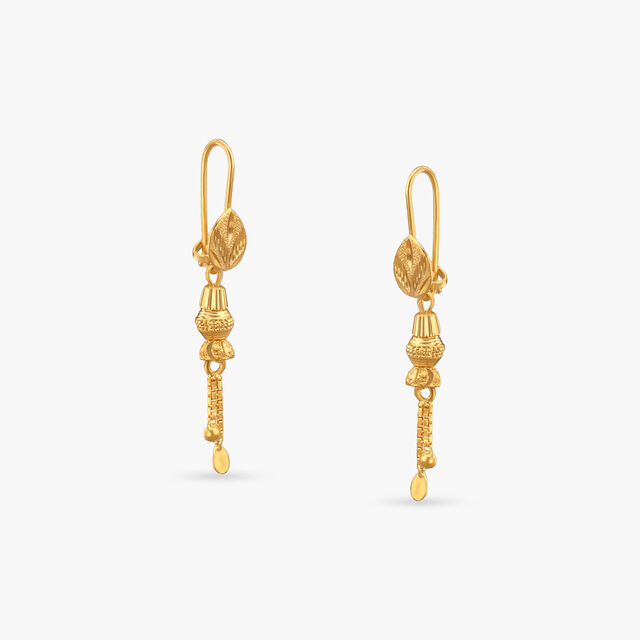 Leaf Trail Gold Hoop Earrings 