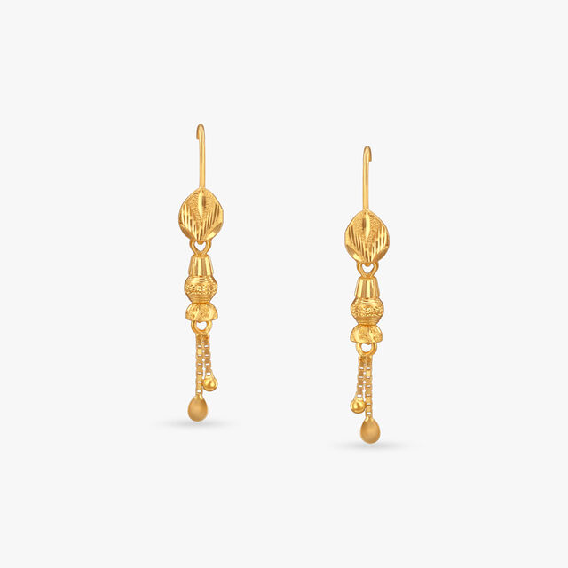 Leaf Trail Gold Hoop Earrings 3