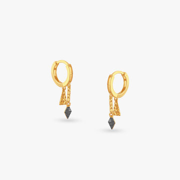 Geo Glint Gold Hoop Earrings