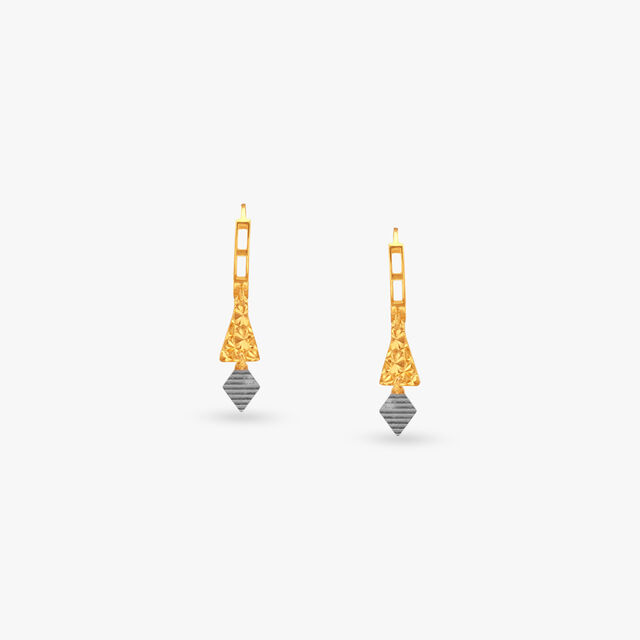 Geo Glint Gold Hoop Earrings 3