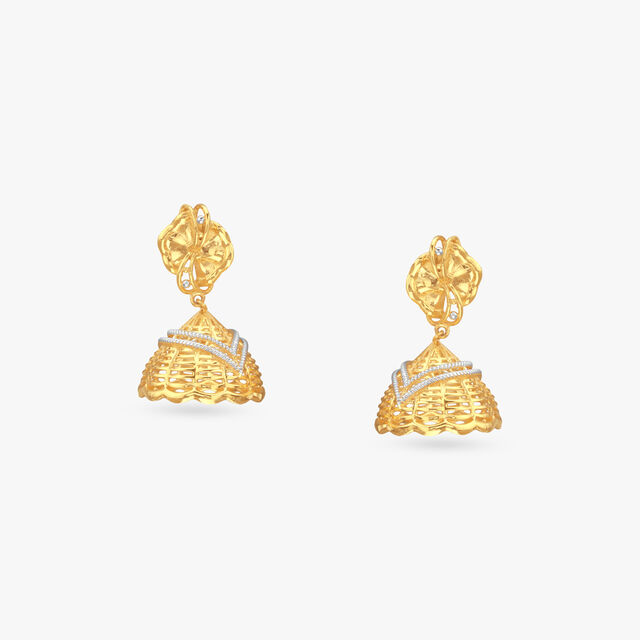 Heritage Luxe Gold Jhumka Earrings 