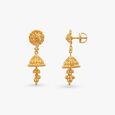 Dome Tassel Gold Jhumka Earrings 2