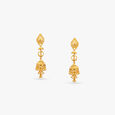 Layered Beads Gold Jhumka Earrings 