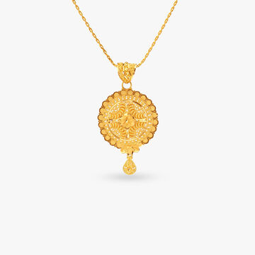 Heritage Round Gold Pendant