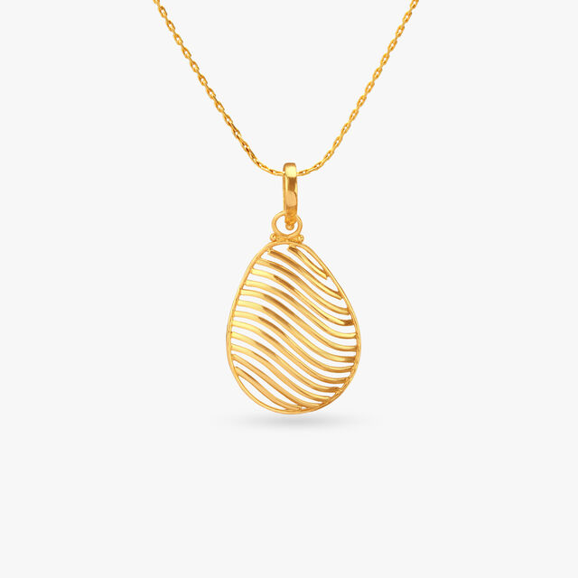 Ripple Shine Gold Pendant 2