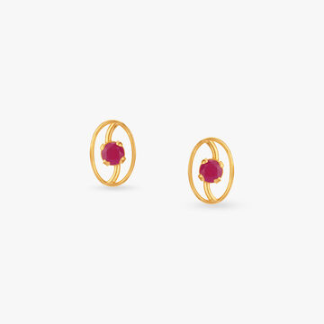 Minimal Oval Stud Earrings