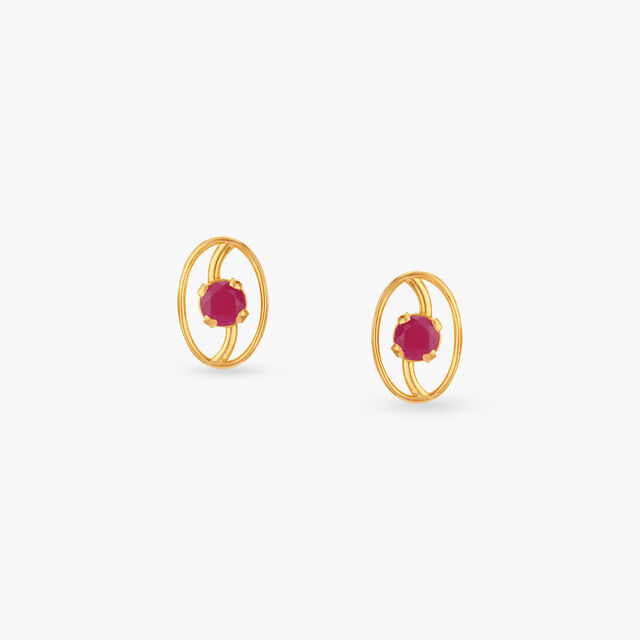 Minimal Oval Stud Earrings 