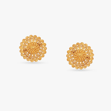 Sunburst Glory Gold Stud Earrings