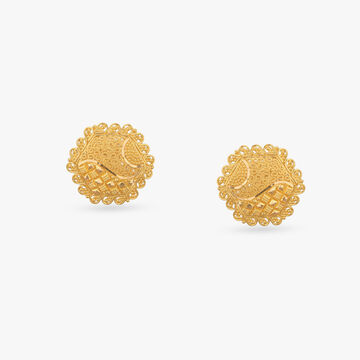 Regal Glint Gold Stud Earrings