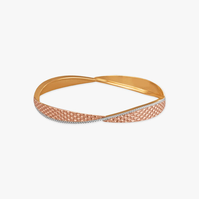 Twisted Gleam Gold Bangle 