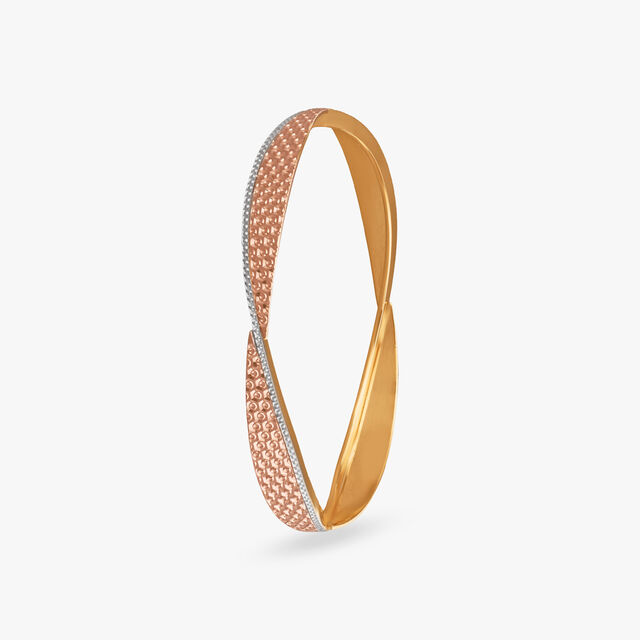 Twisted Gleam Gold Bangle 2