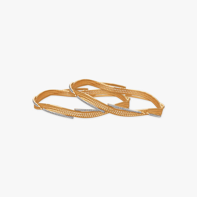 Radiant Bloom Gold Bangles