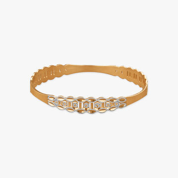 Geometric Harmony Gold Bangle
