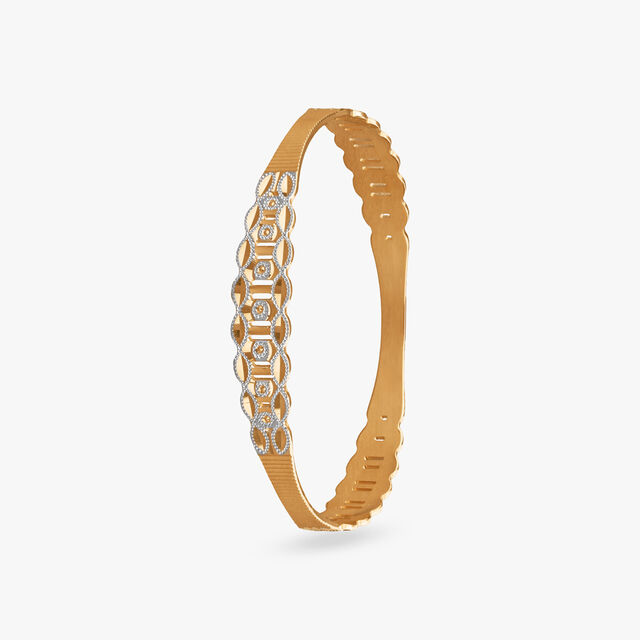 Geometric Harmony Gold Bangle 2