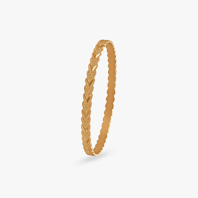 Gleaming Interlace Gold Bangles