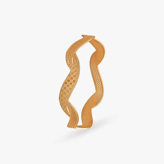 Wavy Radiance Gold Bangle 2